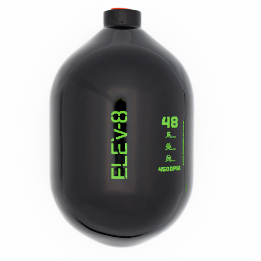 ELEV-8 48ci/4500psi Air Tank - Gloss Black/Green Logo