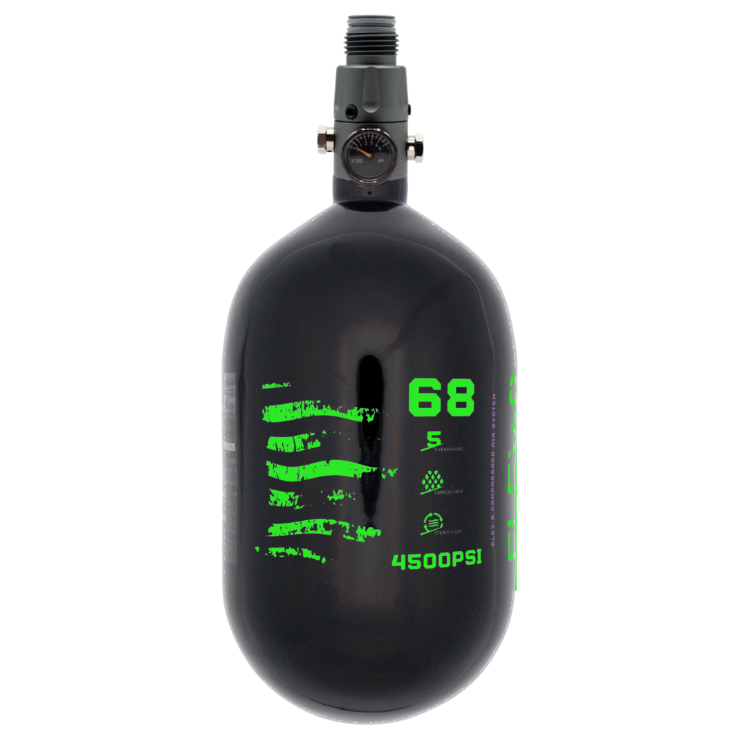 ELEV-8 68ci/4500psi Air System - Gloss Black/Green Flag