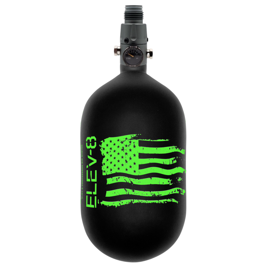 ELEV-8 68ci/4500psi Air System - Matte Black/Green Flag