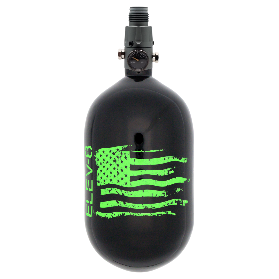 ELEV-8 68ci/4500psi Air System - Gloss Black/Green Flag