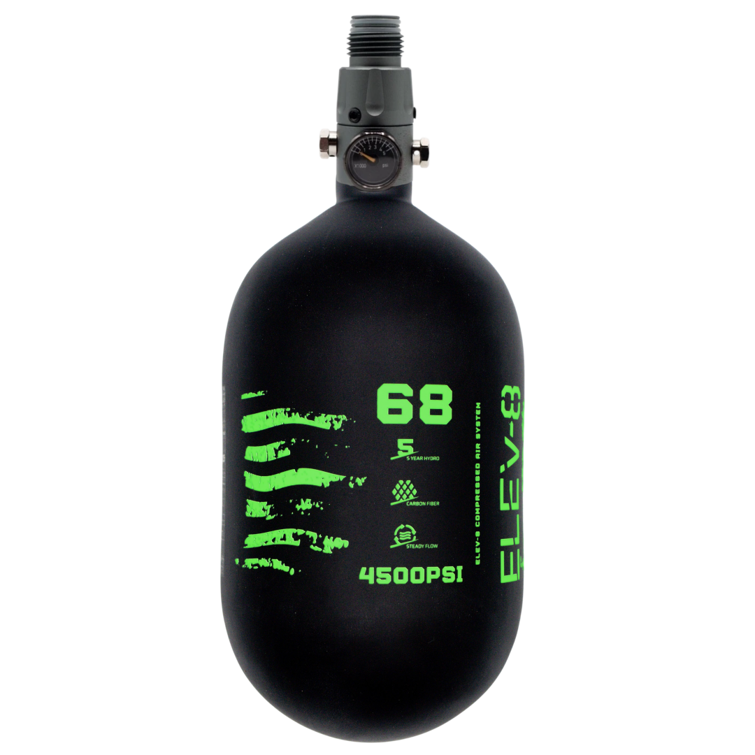 ELEV-8 68ci/4500psi Air System - Matte Black/Green Flag