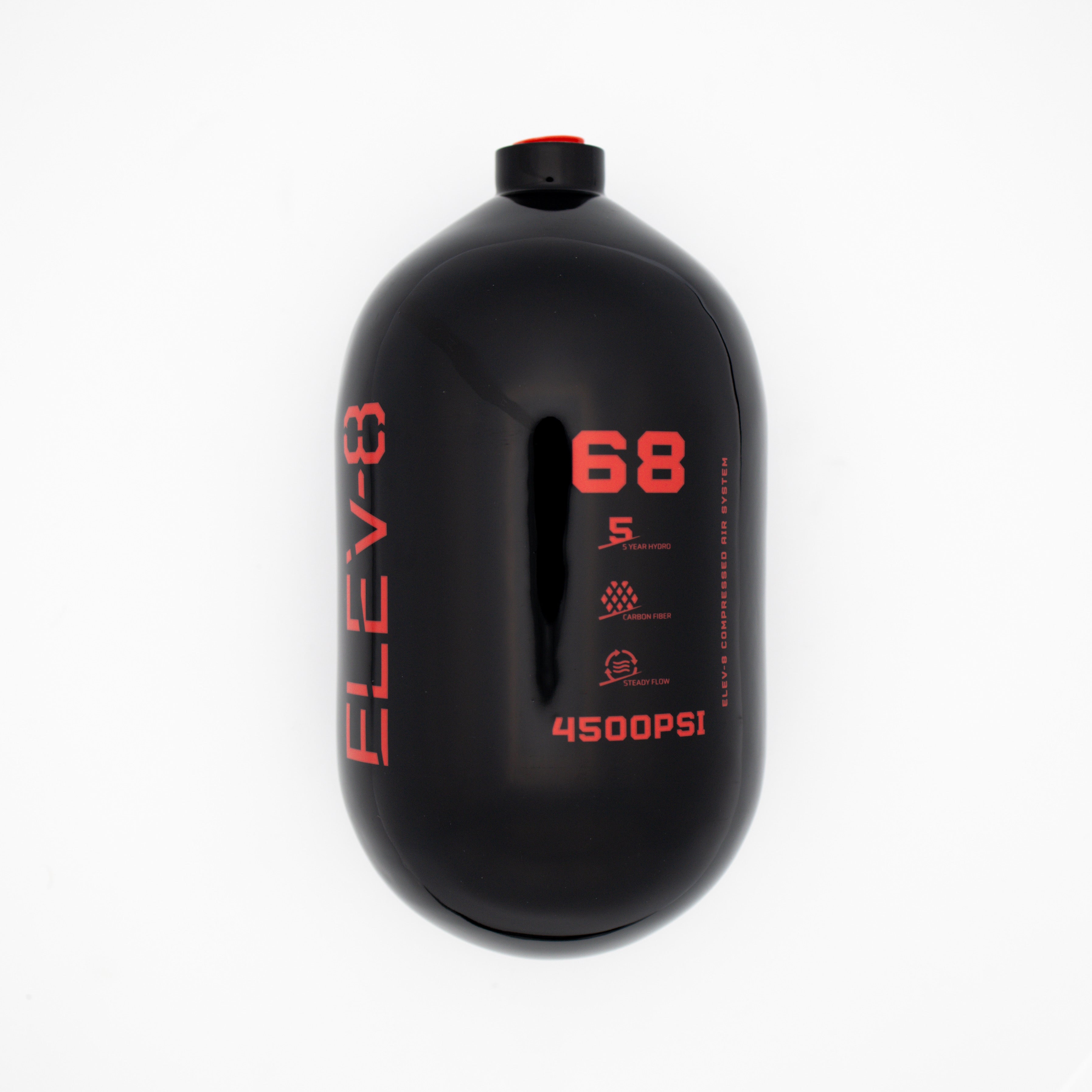 ELEV-8 68ci/4500psi Air Tank - Gloss Black/Red Logo