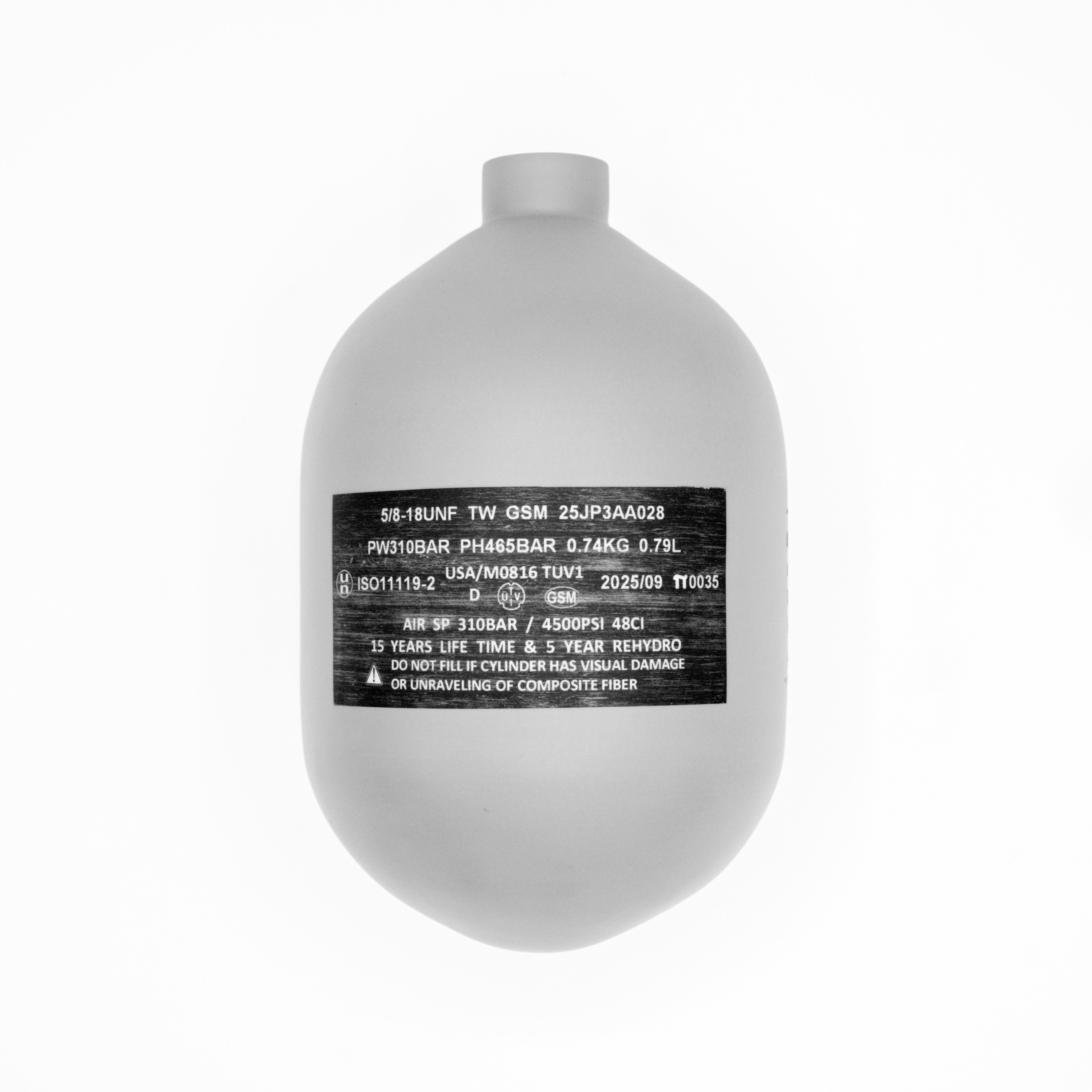 ELEV-8 48ci/4500psi Air Tank - Matte Pewter/Black Flag