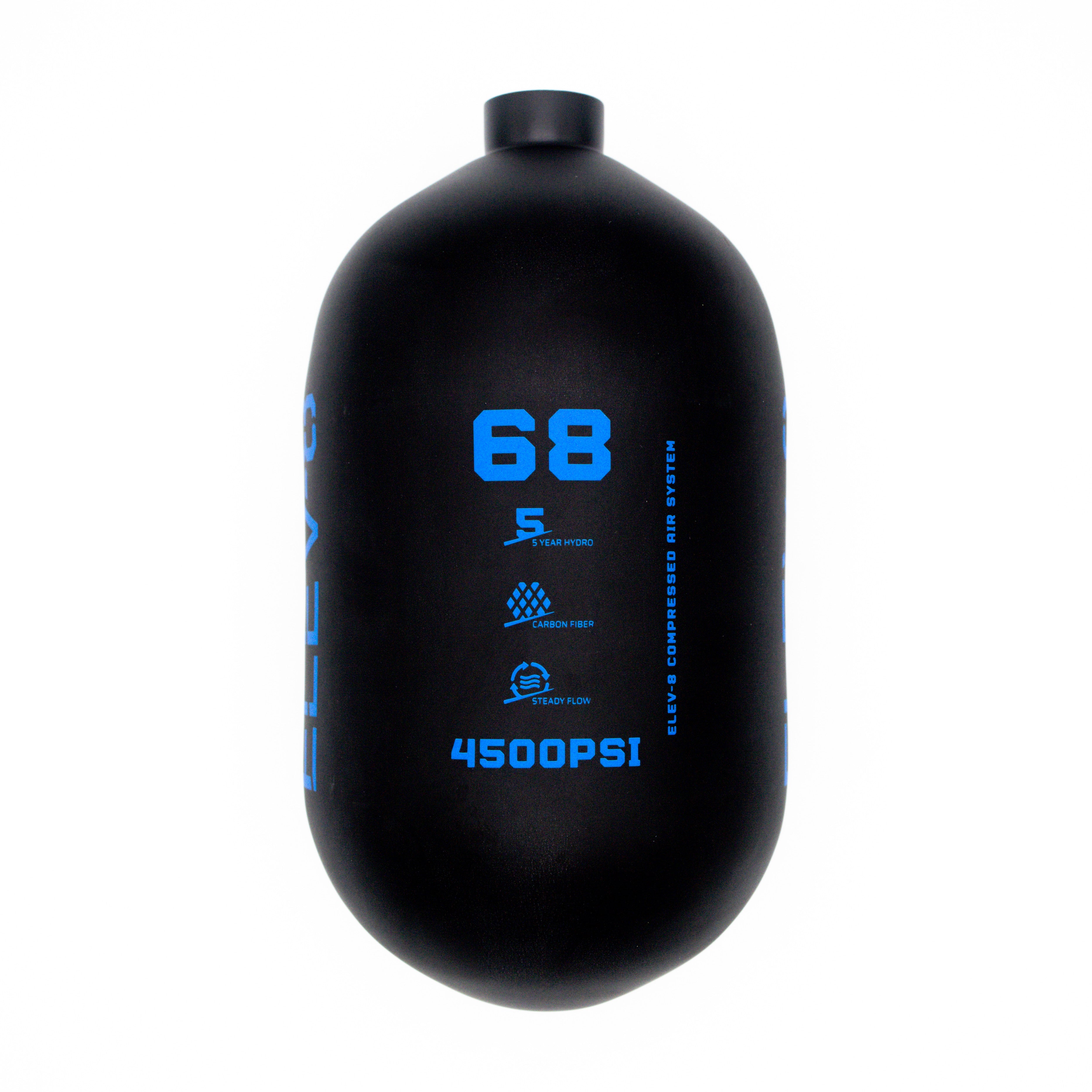 ELEV-8 68ci/4500psi Air Tank - Matte Black/Blue Logo