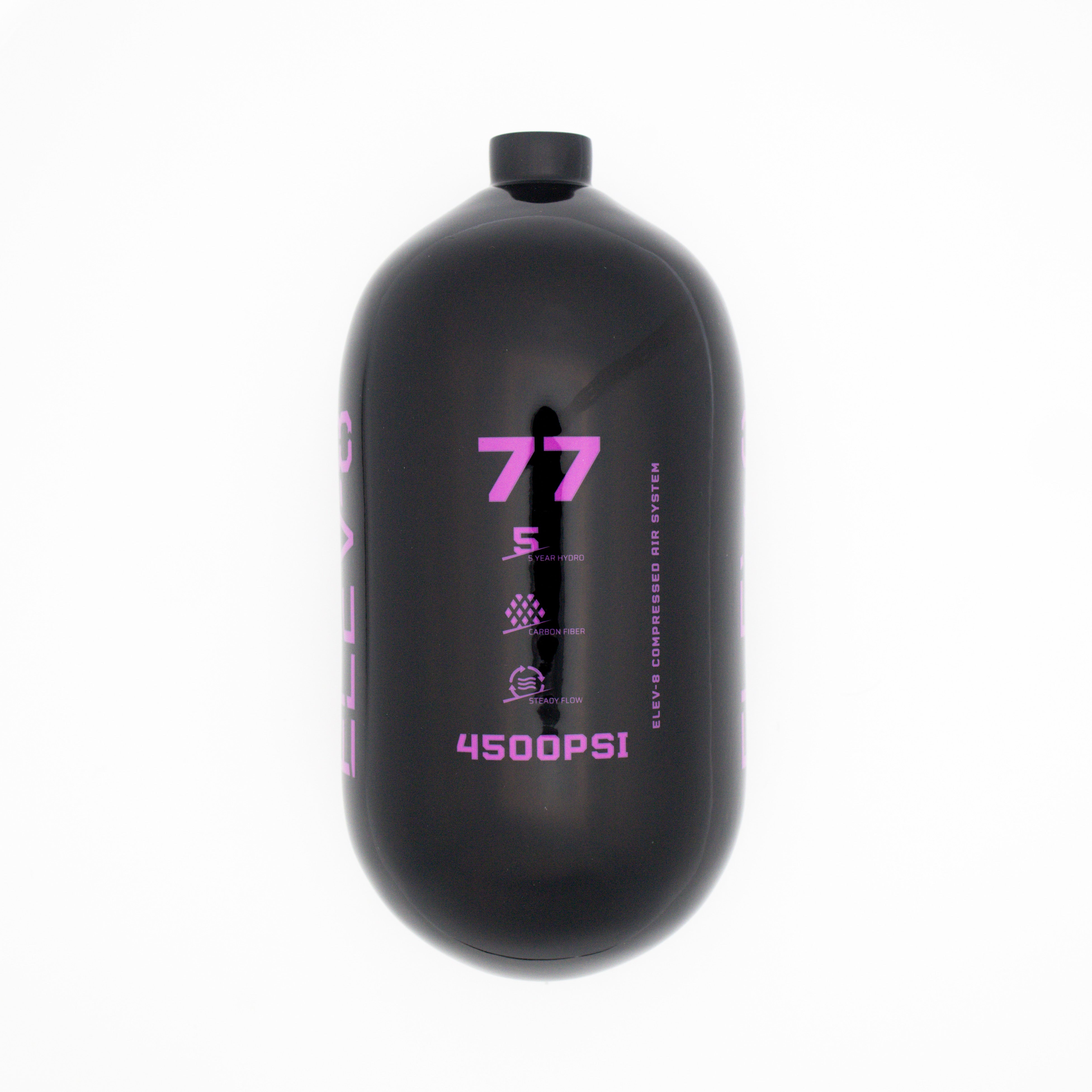 ELEV-8 77ci/4500psi Air Tank - Gloss Black/Purple Logo