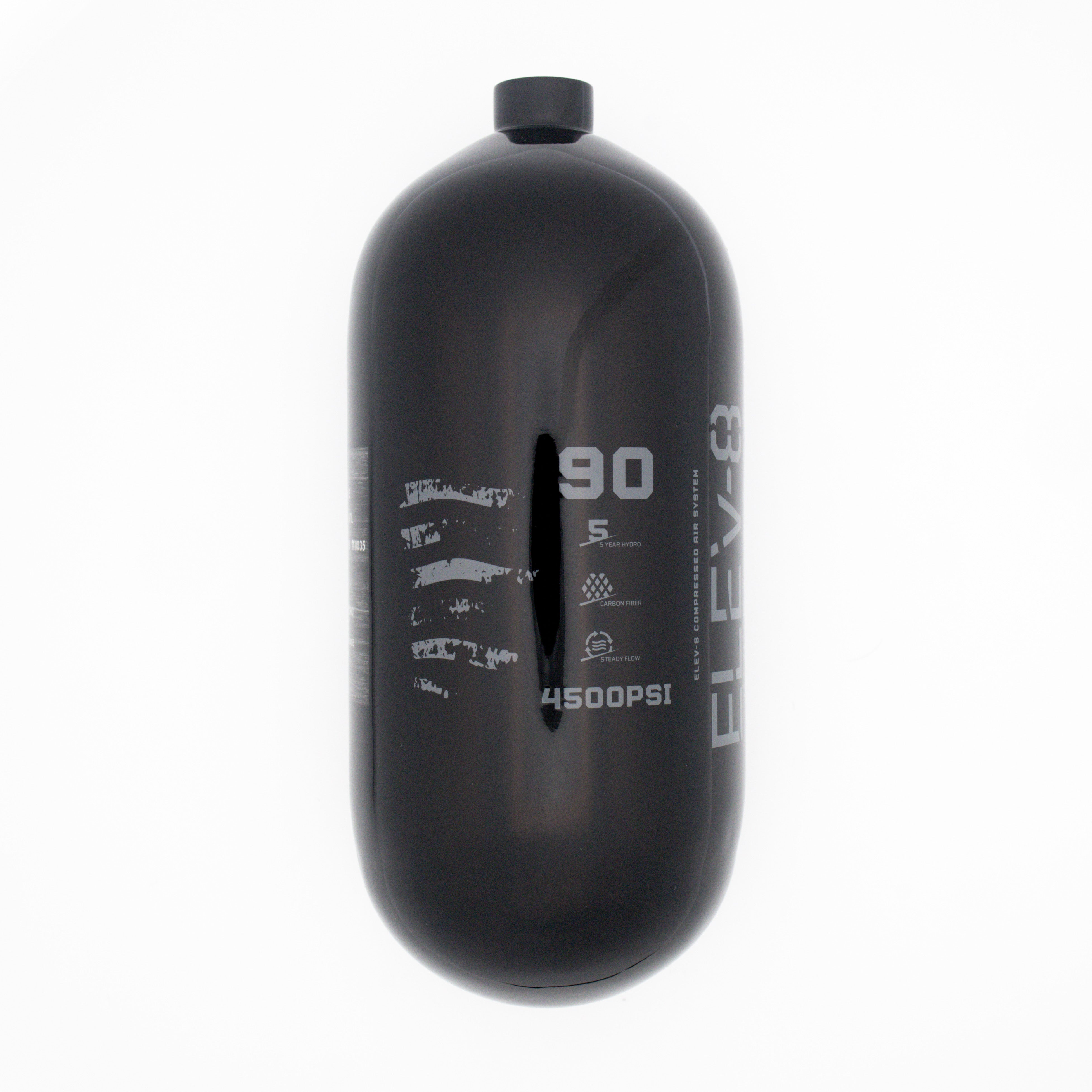 ELEV-8 90ci/4500psi Air Tank - Gloss Black/Pewter Flag