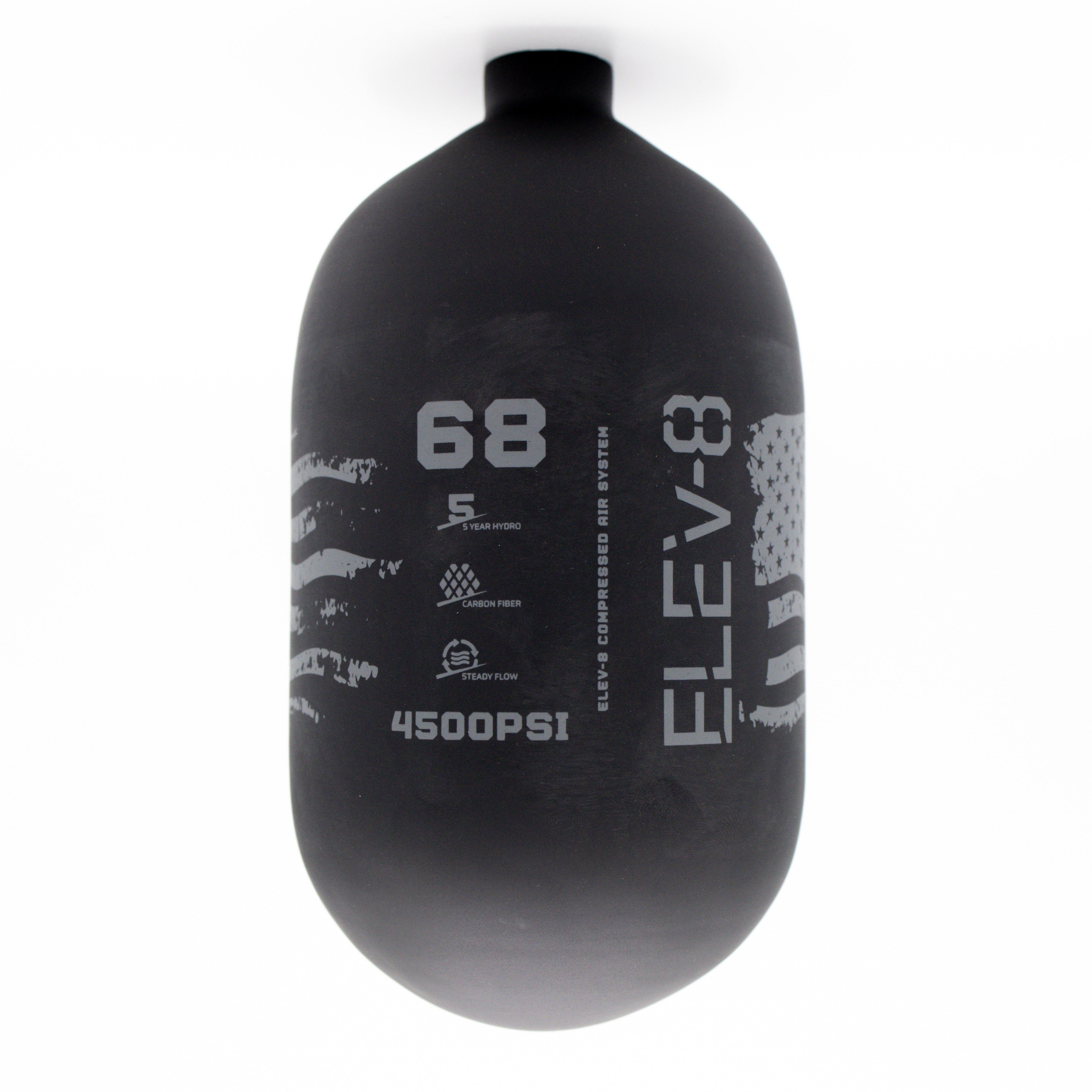 ELEV-8 68ci/4500psi Air Tank - Matte Black/Pewter Flag
