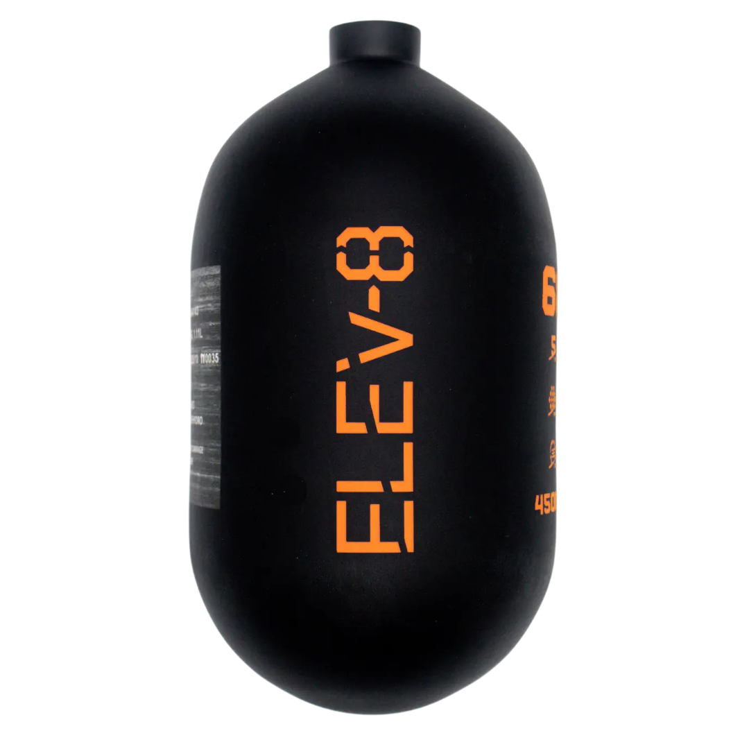 ELEV-8 68ci/4500psi Air Tank - Matte Black/Orange Logo