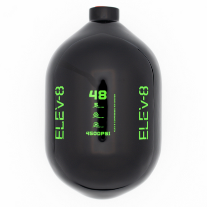 ELEV-8 48ci/4500psi Air Tank - Gloss Black/Green Logo