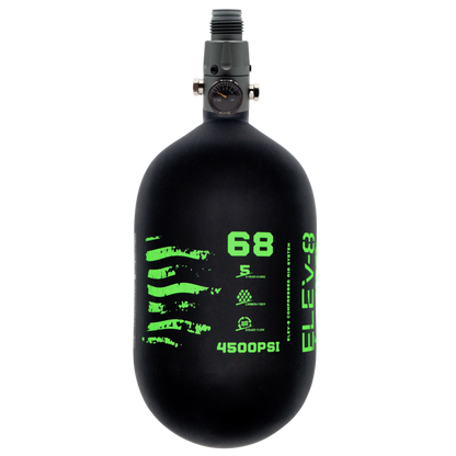 ELEV-8 68ci/4500psi Air System - Matte Black/Green Flag
