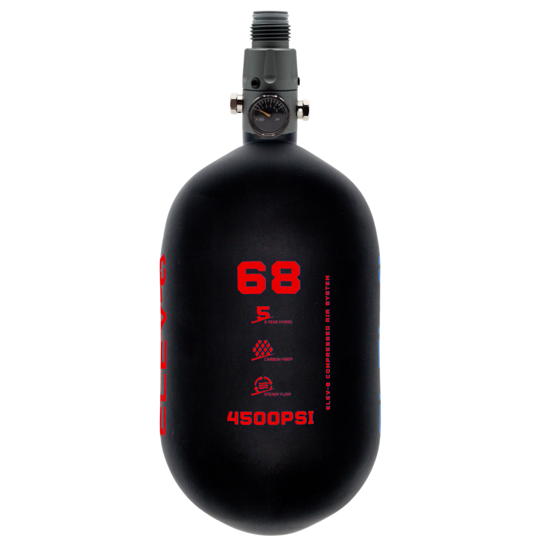 ELEV-8 68ci/4500psi Air System - Matte Black/Red Logo