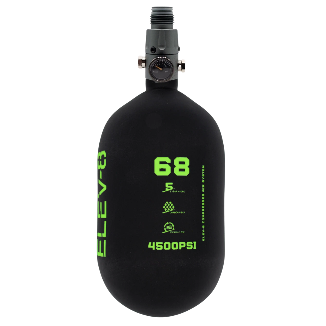 ELEV-8 68ci/4500psi Air System - Matte Black/Green Logo