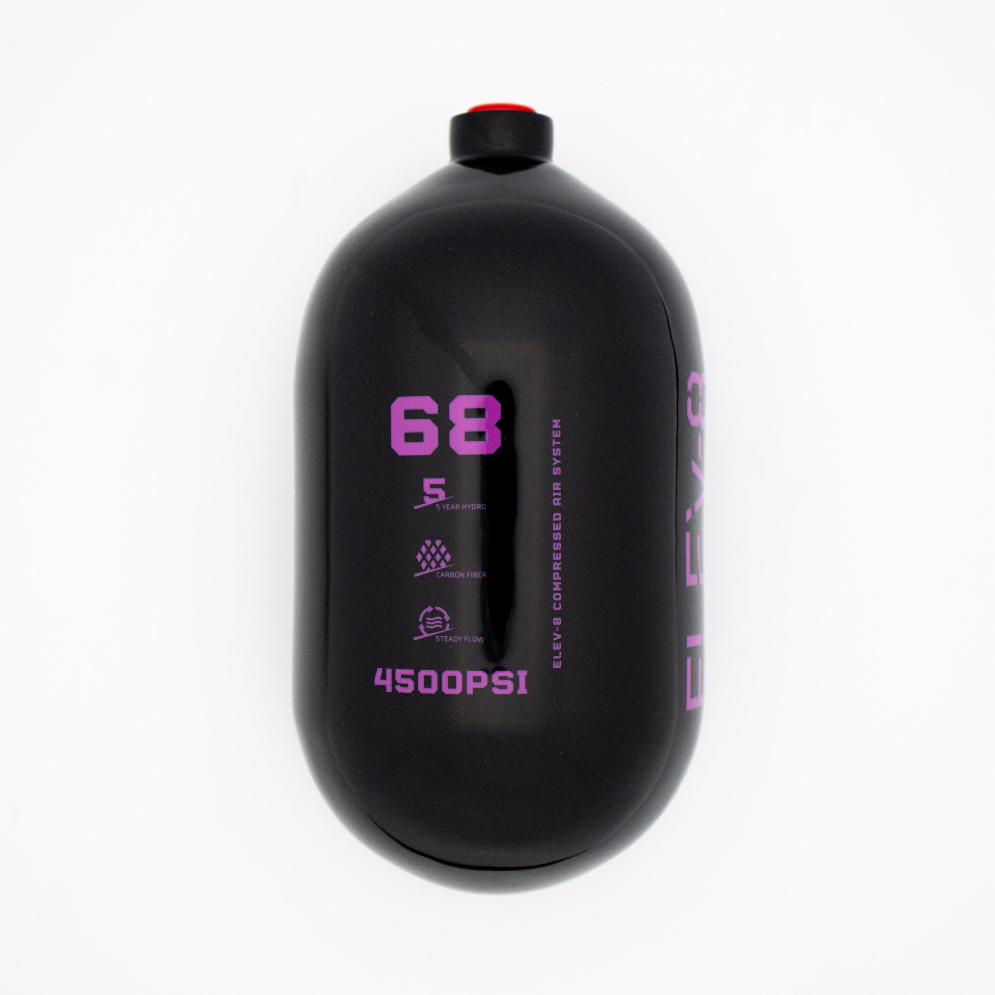 ELEV-8 68ci/4500psi Air Tank - Gloss Black/Purple Logo