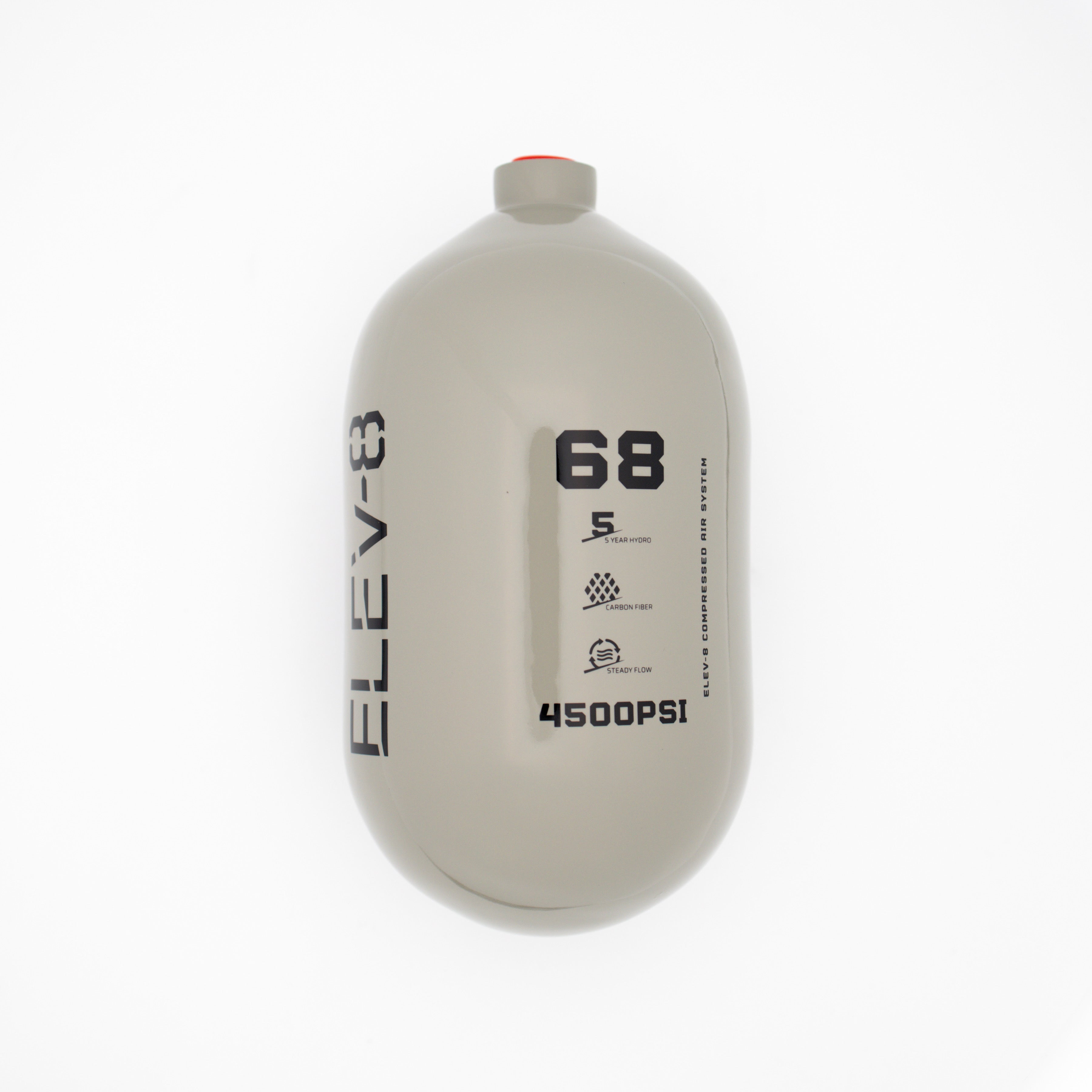 ELEV-8 68ci/4500psi Air Tank - Gloss Pewter/Black Logo