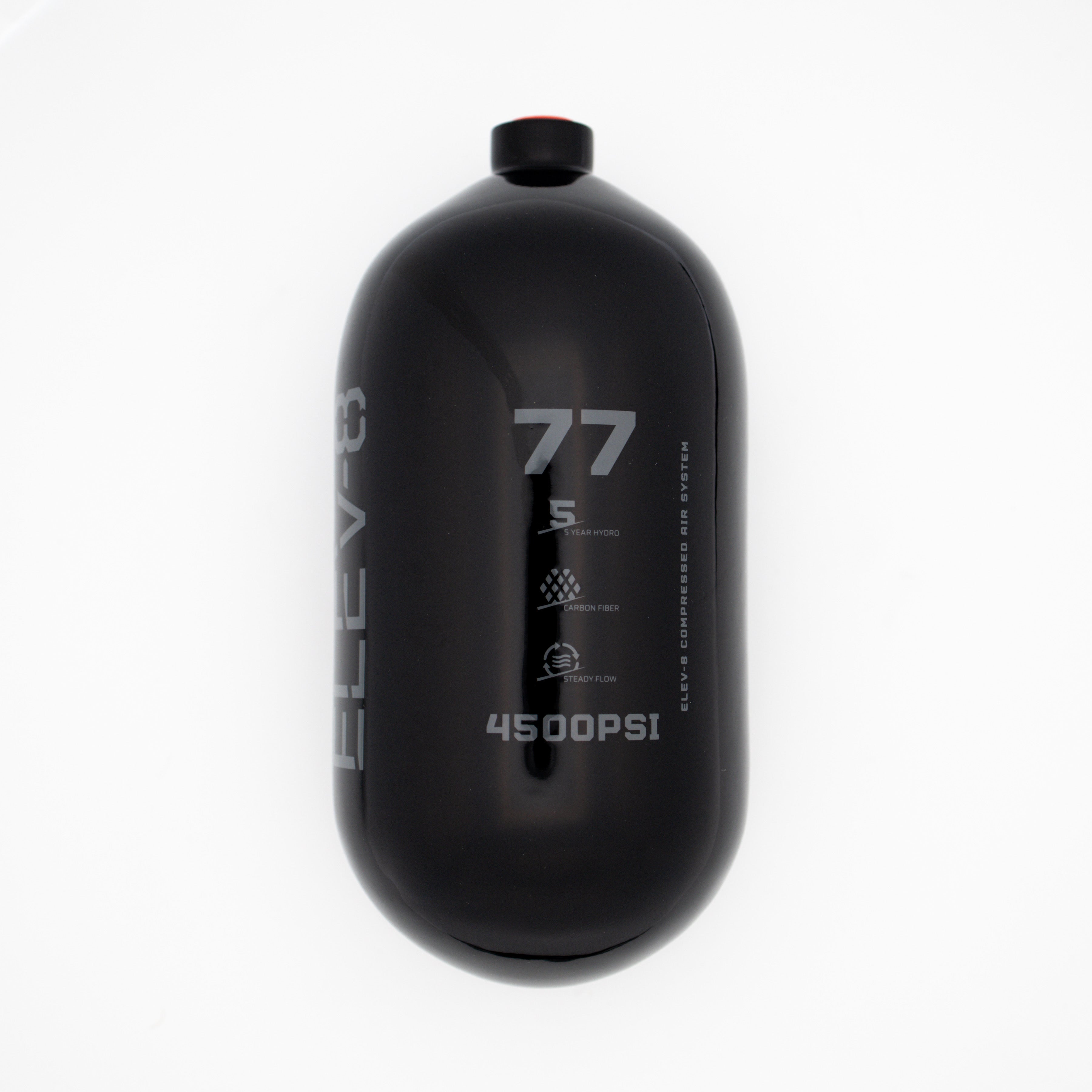 ELEV-8 77ci/4500psi Air Tank - Gloss Black/Pewter Logo