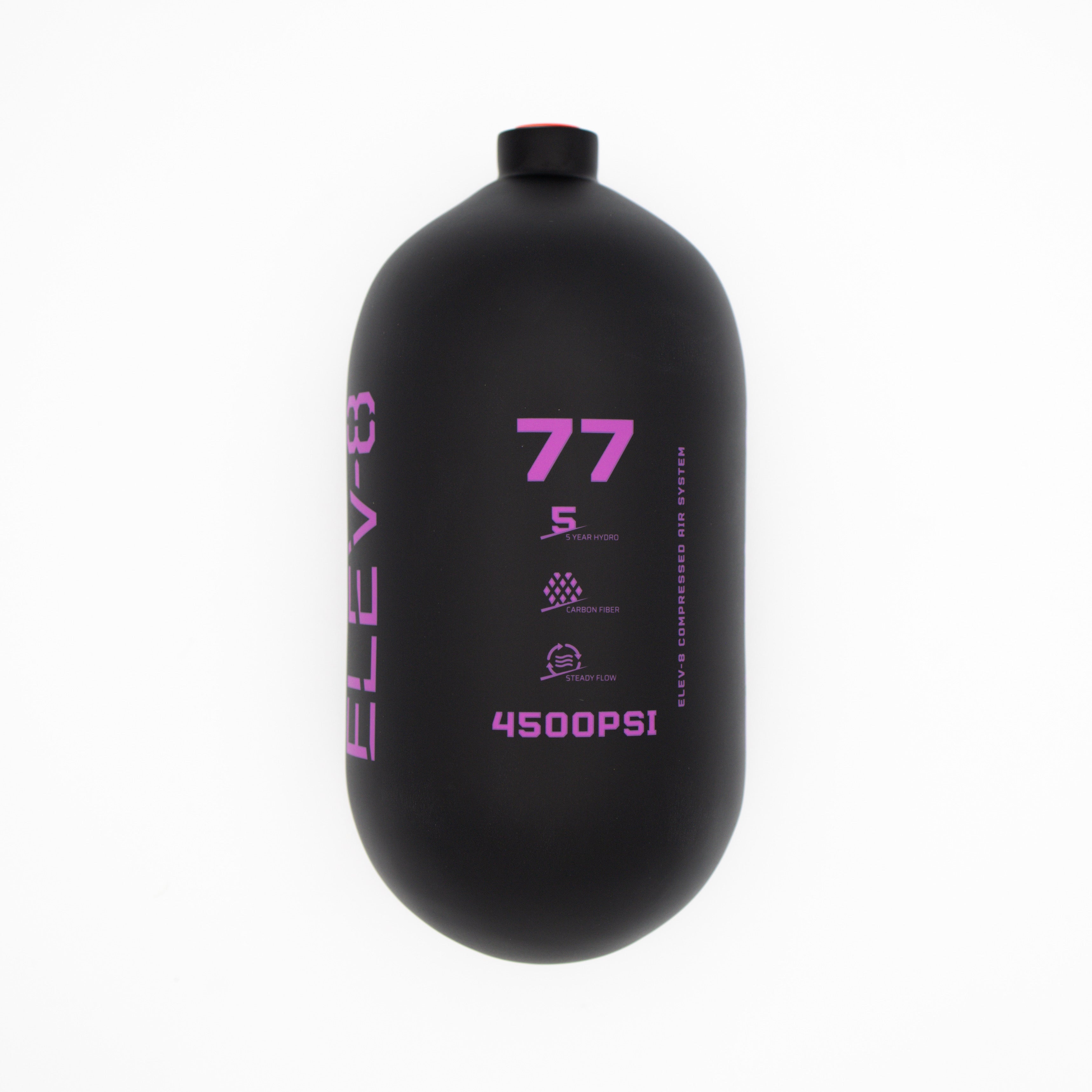 ELEV-8 77ci/4500psi Air Tank - Matte Black/Purple Logo