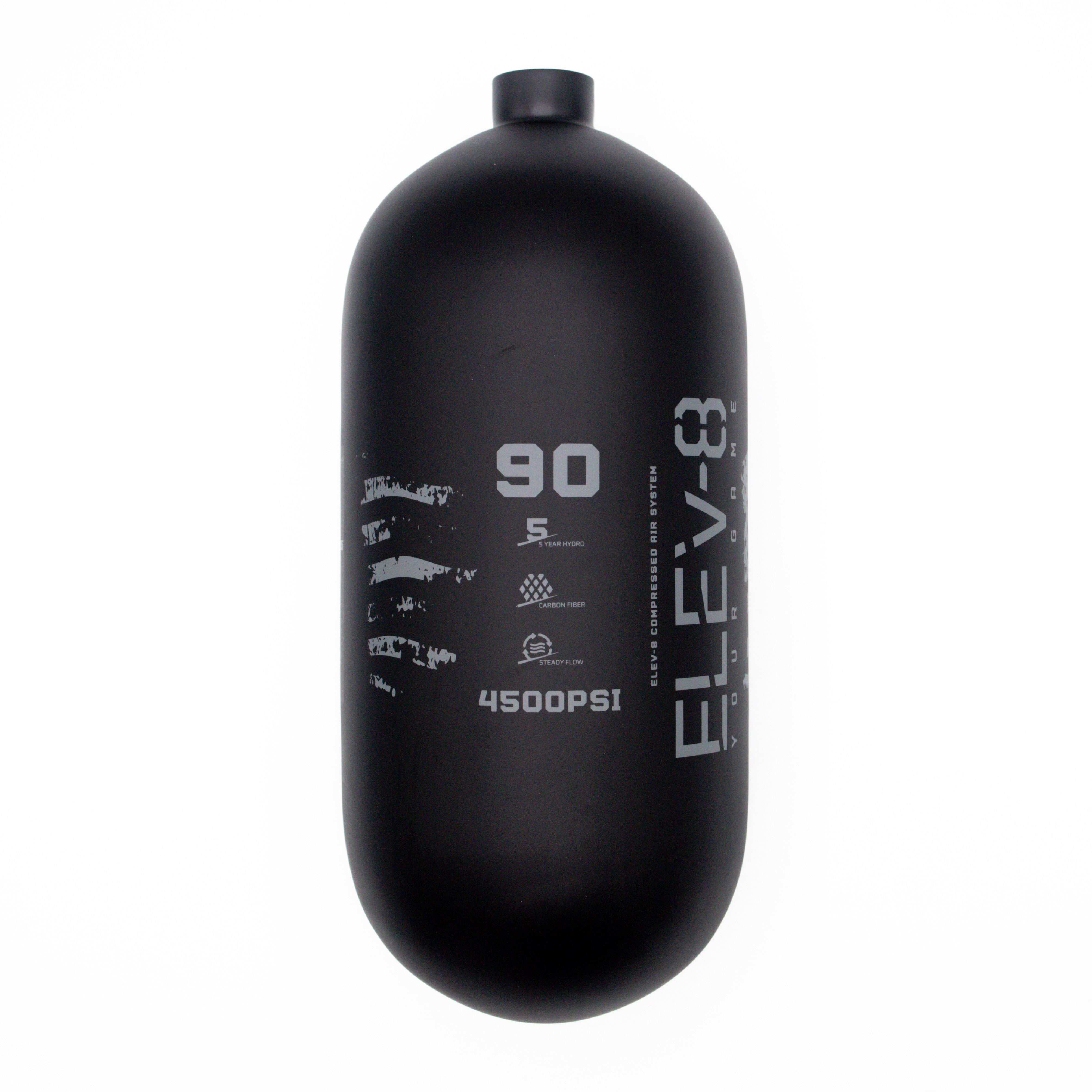 ELEV-8 90ci/4500psi Air Tank - Matte Black/Pewter Flag