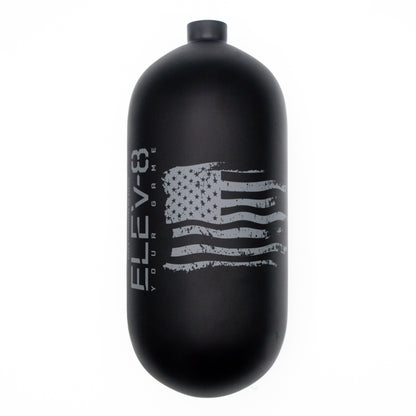 ELEV-8 90ci/4500psi Air Tank - Matte Black/Pewter Flag