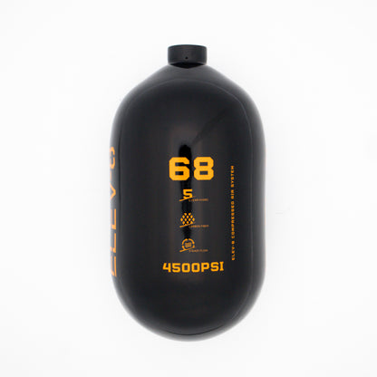 ELEV-8 68ci/4500psi Air Tank - Gloss Black/Orange Logo