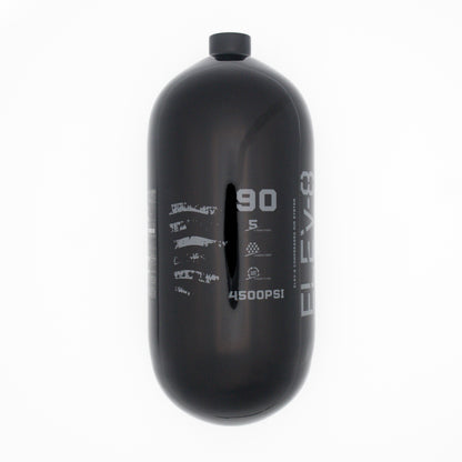 ELEV-8 90ci/4500psi Air Tank - Gloss Black/Pewter Flag