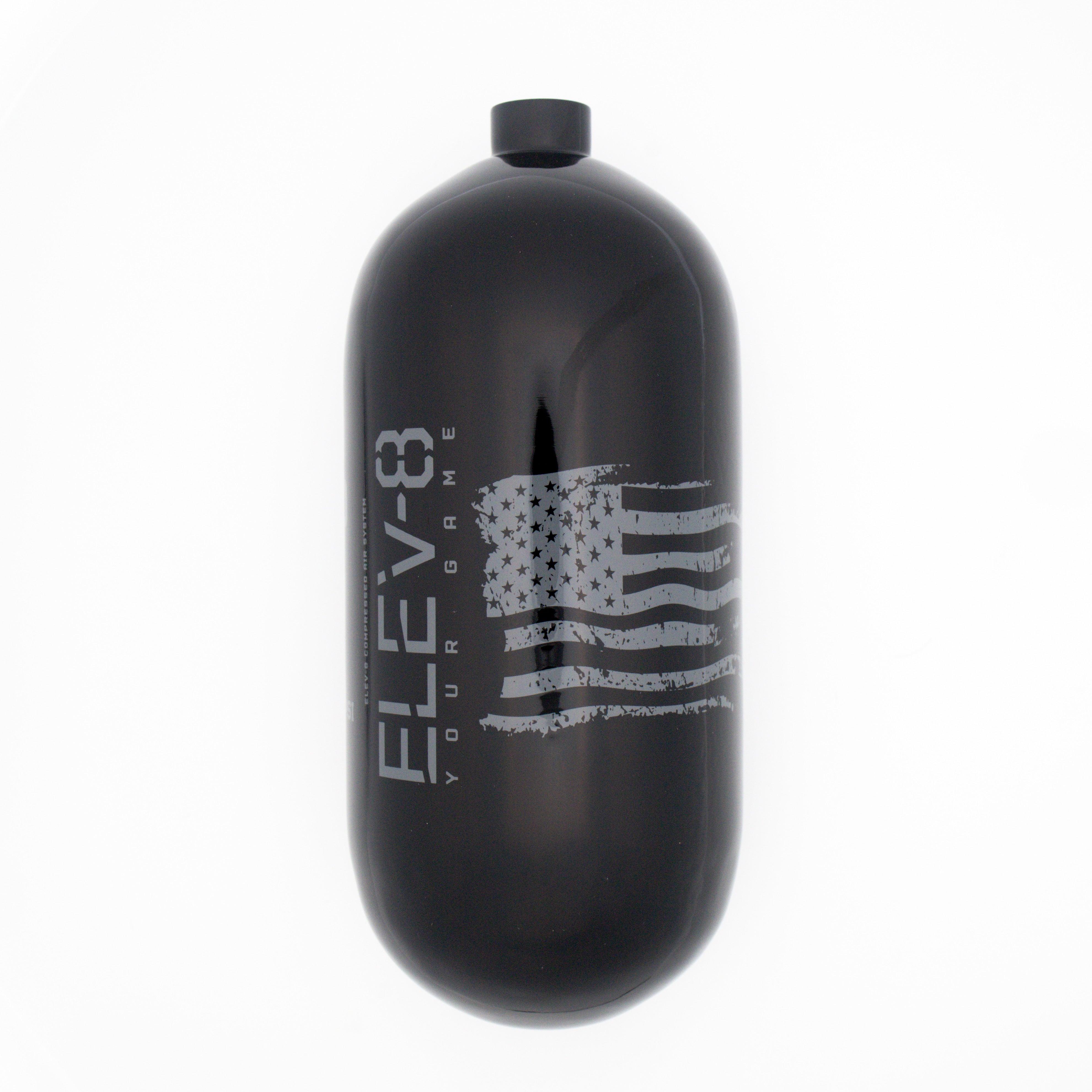 ELEV-8 90ci/4500psi Air Tank - Gloss Black/Pewter Flag