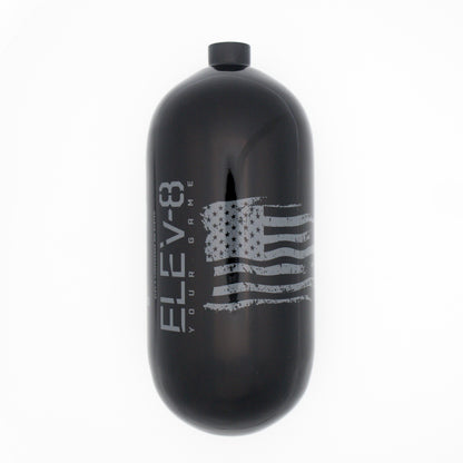 ELEV-8 90ci/4500psi Air Tank - Gloss Black/Pewter Flag