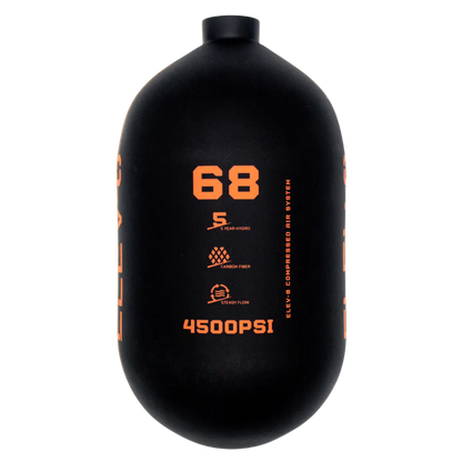 ELEV-8 68ci/4500psi Air Tank - Matte Black/Orange Logo