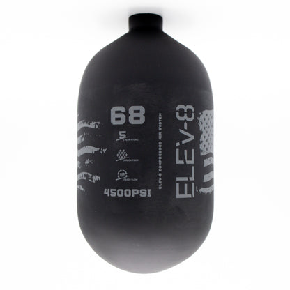 ELEV-8 68ci/4500psi Air Tank - Matte Black/Pewter Flag