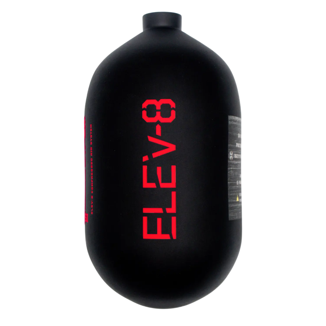 ELEV-8 68ci/4500psi Air Tank - Matte Black/Red Logo