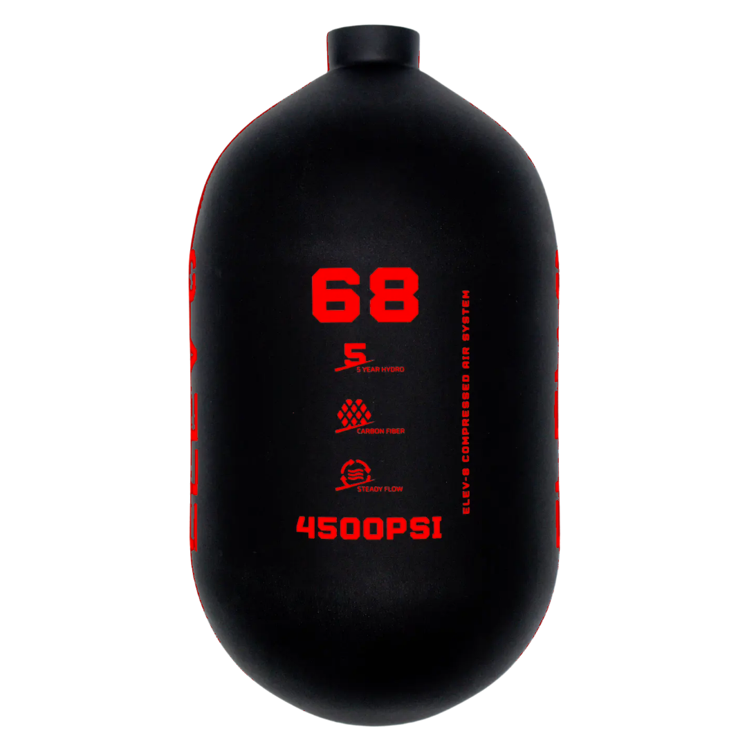 ELEV-8 68ci/4500psi Air Tank - Matte Black/Red Logo