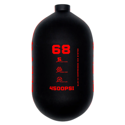 ELEV-8 68ci/4500psi Air Tank - Matte Black/Red Logo